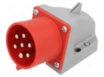 Connector: AC supply 3-phase | socket | male | 32A | 400VAC | IEC 60309