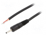 Cable | 1x1mm2 | wires,DC 2,35/0,7 plug | straight | black | 1.5m
