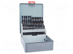 Drill set | for metal | high speed steel | metal case | 41pcs.