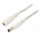 Cable | 2x0.5mm2 | DC 5,5/2,1 plug,DC 5,5/2,1 socket | straight
