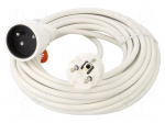 Extension lead | 3x1.5mm2 | 10m | PVC | white | Sockets no: 1 | 16A