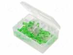 Diode: LED-kit | THT | 5mm | 50pcs | green | 3&divide;15VDC | plastic box | 7.5mA