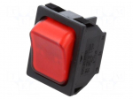ROCKER | DPST-NC | Pos: 2 | ON-OFF | 10A/250VAC | black | red | neon lamp