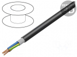 Wire | 3x18AWG | unshielded | 300V | 76m | Cu | stranded | black | 250ft
