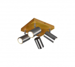 Trio Marley spotlight 4-pc GU10 brushed steel/wood gaismeklis 812400407 4017807488036