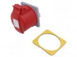 Connector: AC supply 3-phase | socket | female | 16A | 415VAC | IP&S