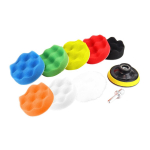 Tooted koju ja aeda // Lisaseadmed lihvijatele, puuridele ja kruvikeerajatele // Zestaw gąbek do polerowania gąbki polerskie 8 el.+ dysk 80 mm + adapter m14 amio-03699