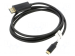 Adapter | DisplayPort 1.2,USB 3.2 Gen 2 | gold-plated | 1.8m | black