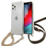 Back panel cover Guess  Guess GUHCP12MKC4GSGO iPhone 12/12 Pro 6.1" Transparent hard case 4G Gold Chain