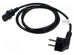 Cable | CEE 7/7 (E/F) plug angled,IEC C13 female | PVC | Len: 1.8m