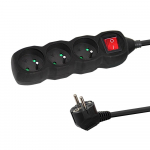 Elektrimaterjalid // Elektri laiendid, Pikendusjuhtmete, hajutuste ja UK ja USA adapterite komplekt // ELK211K Esperanza listwa zasilająca 3 gn. wł. 3m czarna
