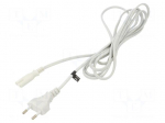 Cable | 2x0.75mm2 | CEE 7/16 (C) plug,IEC C7 female | PVC | 3m | white