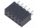 Connector: pin strips | socket | female | PIN: 10 | straight | THT | 2mm