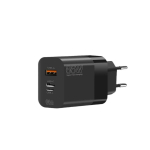 Riff 66W Super Fast charger with USB port / x2 USB-C and USB-L Black