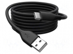 Cable | USB 2.0 | USB A plug,USB C plug | nickel plated | 0.5m | black