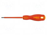 Screwdriver: insulated | Phillips | PH0 | Blade length: 60mm | 1kVAC
