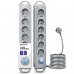 Qoltec Surge protector | 6 sockets | 5m | Grey