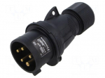 Connector: AC supply 3-phase | plug | male | 16A | 415V | IP&S | IP44
