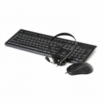 Keyboard and Mouse 4-in-1 Set Fiesta F4IN1OS01 &mdash; keyboard, mouse, mousepad, wired headphones with microphone, Black