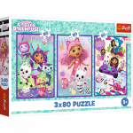 M&auml;nguala | PC | Konsoolid | Tarvikud // Harivad m&auml;nguasjad | Interaktiivsed | Loomingulised | Kunstilised // Puzzle - 3x80 - Kolorowe dni Gabby - Koci Domek Gabi - Trefl 34882