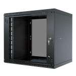 Stalflex Riiulikapp 19" 9U, 450mm, Klaasuks, Must S-RC19-9U-450GB