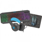 Computer keyboard Natec - COMBO set 4in1 FURY Thunderstreak 3.0 keyboard + mouse +headphones + mousepad, INT/RUS layout Black