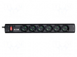 Plug socket strip: protective | Sockets: 6 | 250VAC | 10A | black | IP20