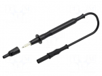 Test lead | 12A | probe tip,banana plug 4mm | Len: 1m | black | &Oslash;: 4mm