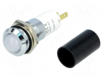 Indicator: LED | recessed | 230VAC | Cutout: &Oslash;14.2mm | IP67 | metal