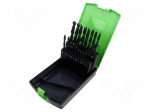 Drill set | for metal | high speed steel | plastic cassette | 1&divide;10mm