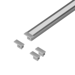 T&ouml;&ouml;riistad ja m&otilde;&otilde;teseadmed // Uued tooted t&ouml;&ouml;riistade, tarvikute kategoorias // Zestaw: profil aluminiowy do taśm LED, 2000 x 12,8 x 9 mm, podtynkowy, srebrny, klosz mrożony, 4 zaślepki