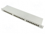 Patch panel | grey | Number of ports: 24 | 19" | Cat: 6 | rack 19" | RACK