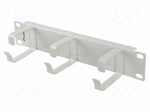 Cable organizer | 1U | grey | Standard: 10"