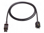 Cable | 3G1mm2 | CEE 7/7 (E/F) plug angled,IEC C15 female | rubber