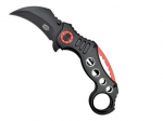 SCK Steel Claw Knives Karambit K29 knife, black and red