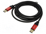 Cable | USB A plug,both sides | gold-plated | 3m | black | Cu | metal