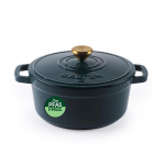 Salter BW14433GR Chester 2L Shallow Cast Iron Casserole Pot 20 cm, Green