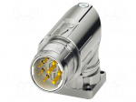 Connector: M23 | socket | PIN: 8(4+4) | crimped | angled | IP68 | M23 PRO