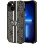 Guess GUHMP14MP4RPSW Hardcase 4G Printed Stripes MagSafe for iPhone 14 Plus / 15 Plus 6.7" / brown