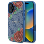 Guess GUHMP16SP4ROPEMCB Hardcase 4G Flowers Print MagSafe for iPhone 16 6.1" / blue