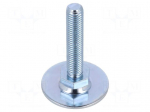 Foot of pin | Base dia: 40mm | M10 | steel | Plunger length: 50mm