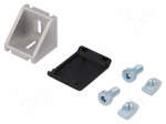 Angle bracket | for profiles | Width of the groove: 8mm | W: 28mm
