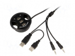 Hub USB | USB 1.1,USB 2.0 | black | Number of ports: 3 | 480Mbps