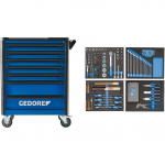 Gedore tool trolley workster highline (blue/black, incl. 147 tools)