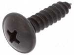 Screw | 100pcs | 19mm | steel | black | Thread: 4,8 | 4,8x19