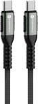 KABEL USB-C / USB-C Forcell F-Energy Cafule 120 cm 240 W 5A PD QC 4.0 CZARNY W OPLOCIE