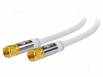 Cable | 75&Omega; | 3m | coaxial 9.5mm plug,both sides | white