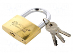 Padlock | hardened shackle | Kind: shackle | Equipment: 3 keys | 63mm