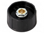 Knob | without pointer | ABS | &Oslash;shaft: 6mm | &Oslash;31x15.5mm | black