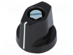 Knob | with flange,with pointer | plastic | &Oslash;shaft: 6mm | &Oslash;13x16.5mm